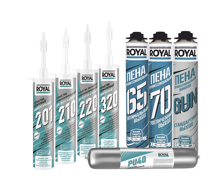 Профессиональные монтажные пены и герметики ROYAL